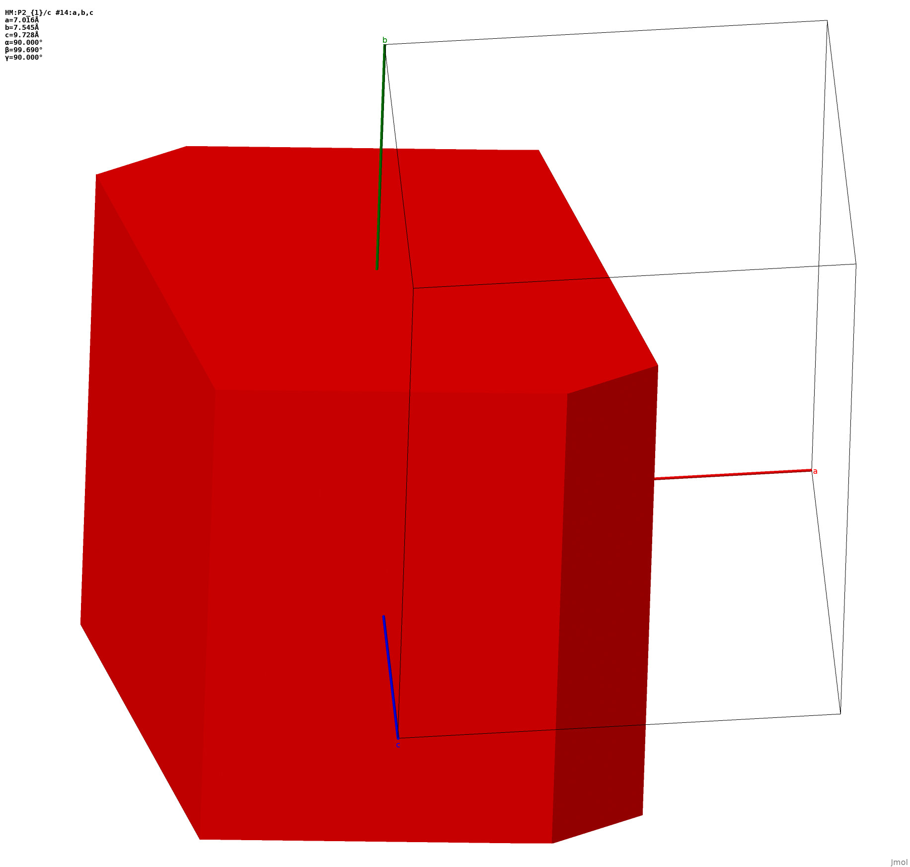 Wigner-Seitz cell for a
	    monoclinic system