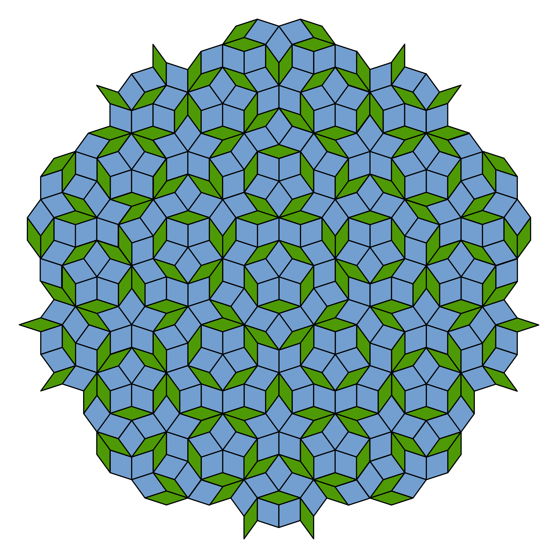 Penrose tiling of
	    the plane